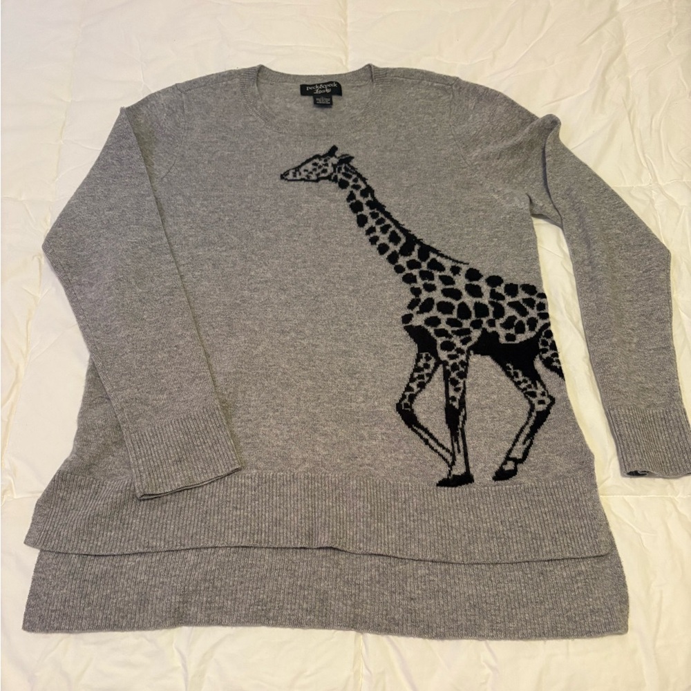 Peck & Peck Luxury Gray Cashmere Sweater